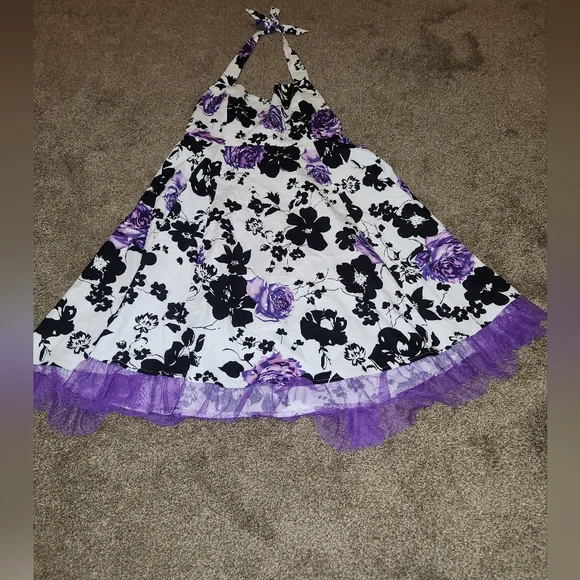 Women's 2XL Halter Style Floral Print Mini Dress - Picture 6 of 16